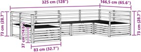 vidaXL Σειρά Καναπέ Εξωτερικού 6 pcs Φυσικό