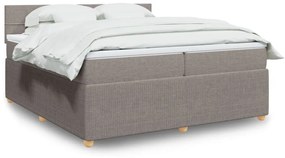 vidaXL Κρεβάτι Boxspring με Στρώμα Taupe 200x200 εκ. Υφασμάτινο