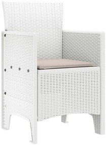 vidaXL Καρέκλα Κήπου 4 pcs Λευκό 53 x 49 x 85 εκ. PP