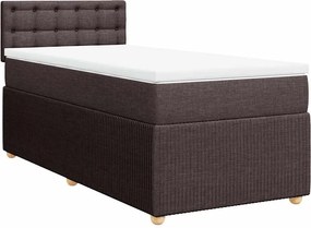 vidaXL Κρεβάτι Boxspring με Στρώμα Σκούρο Καφέ 80x200 εκ. Υφασμάτινο