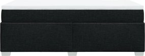vidaXL Κρεβάτι Boxspring με Στρώμα Μαύρο 90x190 εκ.Υφασμάτινο