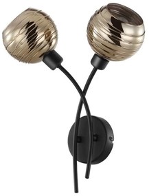 Φωτιστικό Τοίχου - Απλίκα 39692 Creppo E14/2 Black-Gold Eglo Μέταλλο,Γυαλί