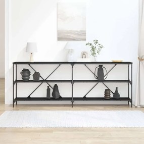 vidaXL Τραπέζι Κονσόλας με ράφι Μαύρη δρυς 200 x 30 x 75 εκ.