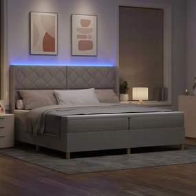 vidaXL Κρεβάτι με ελατήρια με στρώμα Taupe 200 x 200 cm ύφασμα