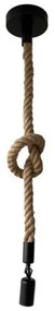 Κρεμαστό Φωτιστικό Οροφής Rope Μαύρο με Σχοινί 60779 Fischer Honsel-60779-Μαύρο 60779