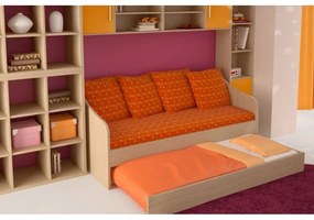 SB-00426 Κρεβάτι-καναπές "SILKY" με συρόμενο κρεβάτι σε χρώμα δρυς 80x190
   , 1 Τεμάχιο