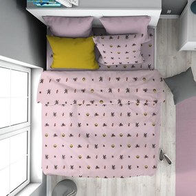 Παπλωματοθήκη Παιδική Looney Tunes 39 Pink DimCol Μονό 160x240cm 100% Βαμβακερή Φανέλα