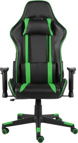 vidaXL Καρέκλα Gaming Περιστρεφόμενη Πράσινη από PVC