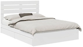 vidaXL Κρεβάτι Αποθήκης Λευκό 150 x 200 cm Επεξεργασμένο ξύλο