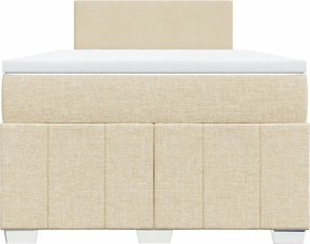 vidaXL Κρεβάτι Boxspring με Στρώμα Κρεμ 120x190 εκ. Υφασμάτινο