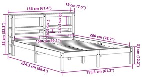 ΠΛΑΙΣΙΟ ΚΡΕΒΑΤΙΟΥ ΜΕ ΚΕΦΑΛΑΡΙ ΜΕΛΙ 150X200ΕΚ. ΜΑΣΙΦ ΞΥΛΟ ΠΕΥΚΟΥ 3305741