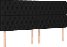 vidaXL Κρεβάτι Boxspring με Στρώμα Μαύρο 180x200 εκ. Υφασμάτινο
