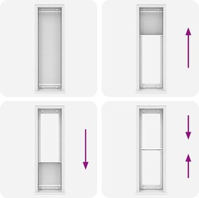 vidaXL Πλισέ περσίδα Λευκό 55x200 cm Πλάτος υφάσματος 54,4 cm