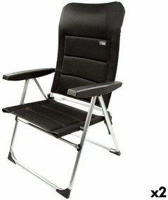 Καρέκλα στην παραλία Aktive Deluxe Εύκαμπτο Μαύρο 49 x 105 x 59 cm (x2)
