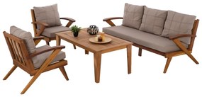 OUTDOOR SET 4PCS WALNUT - BEIGE