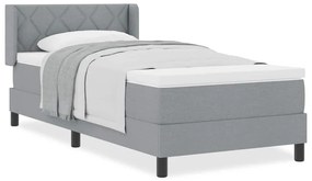 vidaXL Κρεβάτι box spring με στρώμα Ανοιχτό γκρι 100 x 200 cm