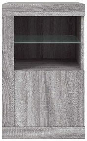 vidaXL Nτουλάπι Βοηθητικό με Φώτα LED Γκρι Sonoma Επεξεργασμένο Ξύλο