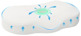 vidaXL Μαξιλάρι με μαξιλάρι Λευκό 55 x 36 x 10 εκ. Πολυεστέρας