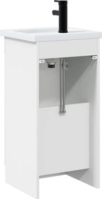 vidaXL Καθρέφτης μπάνιου με νιπτήρα Λευκό 42 x 40 x 84,5 εκ