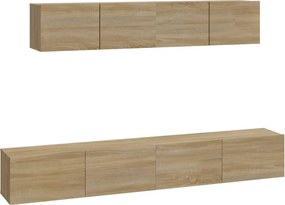 vidaXL Σετ Επίπλων Τηλεόρασης 4 Τεμαχίων Sonoma Δρυς Επεξ. Ξύλο