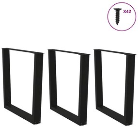 vidaXL Πόδια Τραπεζαρίας Σχήματος V 3 τεμ. Μαύρο 90x(72-73,3) εκ. Ατσάλι