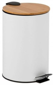Κάδος Κουζίνας Nordic AH-CC72106 12L 25x37cm White-Natural Andrea House Metal,Bamboo