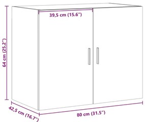 Ντουλάπι Τοίχου Καπνιστή Δρυς 80x42,5x64 εκ. Επεξεργασμένο Ξύλο - Καφέ