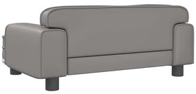 vidaXL Καναπές Παιδικός Γκρι 70 x 45 x 30 εκ. από Συνθετικό Δέρμα