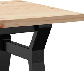 vidaXL Τραπεζάκι Σαλονιού Πλαίσιο Y Μασίφ Πεύκο/Ατσάλι