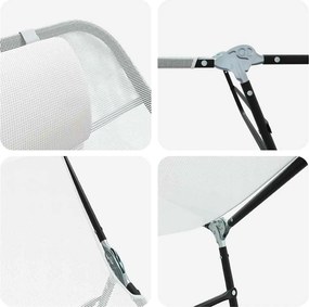 vidaXL Πτυσσόμενη ξαπλώστρα Κρεμ 182 x 55 x 85,5 εκ Textilene