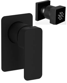 Eurorama Quadra Black Matt Jet επίτοιχο Τετράγωνο+Μίκτης Εντοιχισμού 1 Εξόδου