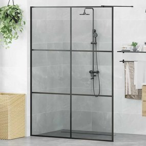 vidaXL Τοίχος Ντους Walk-in Μαύρο 140 x 195 cm σκληρυμένο γυαλί