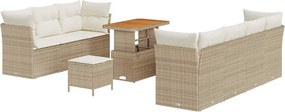 vidaXL Σετ Καναπέ Κήπου 10 pcs Μπεζ συνθετικό ρατάν