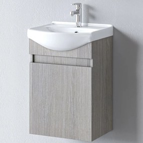 Έπιπλο Μπάνιου Πάγκος Με Νιπτήρα Siena 45 S3BSI045HN0 45x36x60cm Grey-White Πορσελάνη,Μελαμίνη