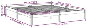 ΠΛΑΙΣΙΟ ΚΡΕΒΑΤΙΟΥ ΜΑΚΡΥ ΧΩΡΙΣ ΣΤΡΩΜΑ 180X220 ΕΚ ΜΑΣΙΦ ΠΕΥΚΟ 852424