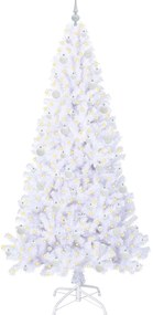 vidaXL Τεχνητό Χριστουγεννιάτικο Δέντρο Λευκό 210 cm PVC και Ατσάλι
