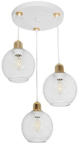 Φωτιστικό Οροφής Vividus 201-0021 40x40x80cm 3xE27 White-Gold GloboStar