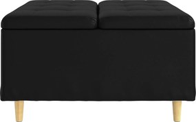 vidaXL Οθωμανικό αποθήκευσης Μαύρο 80 x 80 x 45 cm Τεχνητό δέρμα