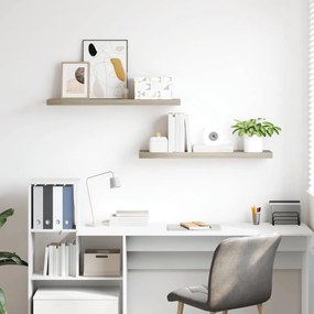vidaXL Ράφια Τοίχου 2 τεμ. Χρώμα Δρυός 90x23,5x3,8 εκ. MDF