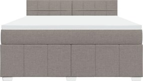 vidaXL Κρεβάτι Boxspring με Στρώμα Taupe 180x200 εκ. Υφασμάτινο