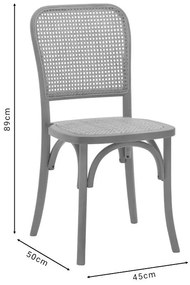 Καρέκλα Kalliope φυσικό ξύλο οξιάς-φυσικό rattan 45x50x89εκ 45x50x89 εκ.