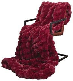 vidaXL Αντιολισθητική Ψεύτικη Γούνα Κουβέρτα Olite Βεραμάν Κόκκινο