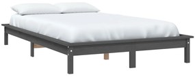 vidaXL Σκελετός Κρεβατιού Γκρι 120x190εκ Μασίφ Ξύλο Πεύκο Small Double