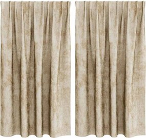 vidaXL Βελούδινες Κουρτίνες 2 pcs Κρεμ 140 x 140 cm Βελούδο