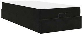 vidaXL Σκελετός Κρεβατιού με στρώμα Μαύρο 100 x 200 cm Βελούδο
