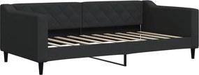 vidaXL Καναπές Κρεβάτι Συρόμενος Μαύρος 90x190 εκ. Ύφασμα