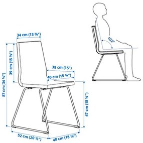 EKEDALEN/LILLANAS τραπέζι και 4 καρέκλες, 120/180 cm 094.951.72