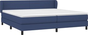 vidaXL Κρεβάτι Boxspring με Στρώμα Μπλε 200x200 εκ. Υφασμάτινο