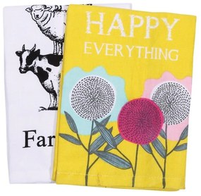 Ποτηρόπανα 0640 (Σετ 2τμχ) Multi Das Home 40x65cm 100% Cotton
