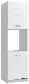 Στήλη Κουζίνας Diva BD 60 Λευκό - Λευκή Λάκα 60x57,5x214,5 εκ. 60x57.5x214.5 εκ.